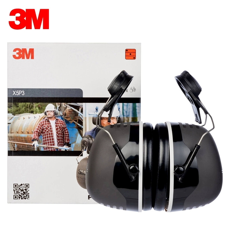 3M X5P3隔音耳罩挂安全帽防噪耳机建筑工地工作工业超强降噪音用高清大图