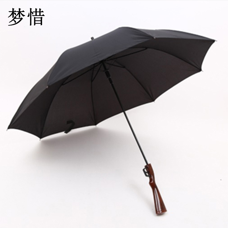 梦惜 半自动玻纤伞架 碰击布 枪型塑料喷漆直柄雨伞 YF-L2021019把