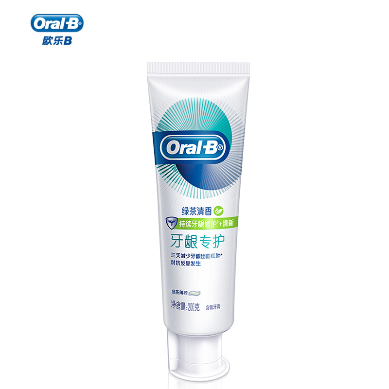 欧乐B(Oral B) 牙龈专护 绿茶持久清新修护 牙膏 200g (单位:支)
