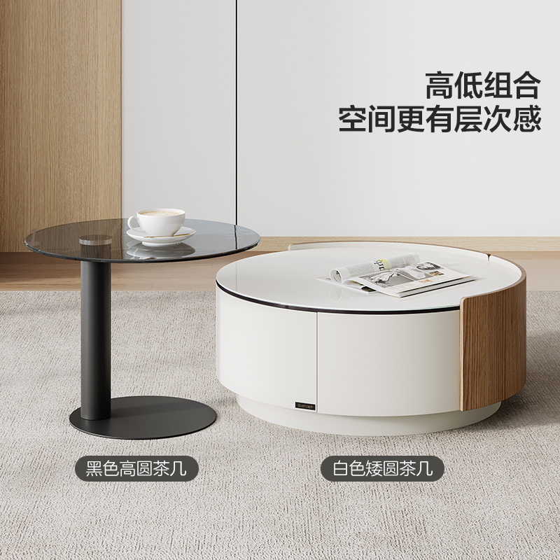 全友家居 茶几电视柜组合现代风钢化玻璃茶电客厅储物家具套装