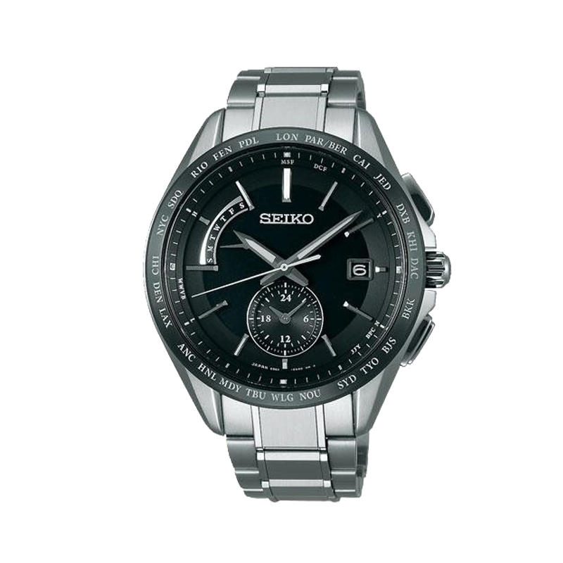 精工(SEIKO) BRIGHTZ SAGA系列SAGA233光动能男表6局电波接收防水功能日历日韩品牌男士石英表