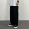 妈个鸡妈 韩国ins日系宽松流行直筒工装裤阔腿垂感长裤休闲裤男女 黑色 M