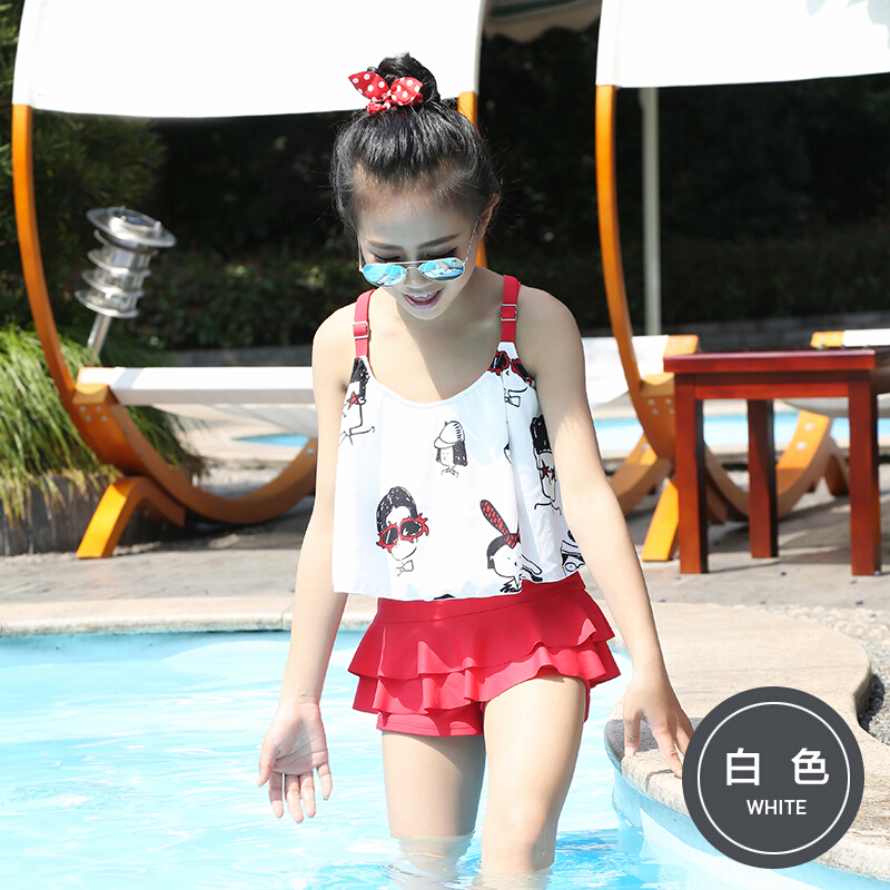 女童泳衣女孩新款游泳装儿童韩国可爱中大童分体泳裤套