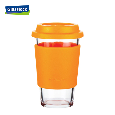 三光云彩(GLASSLOCK)韩国进口钢化耐热玻璃水杯 泡茶杯橙色 RC106-1 500ml