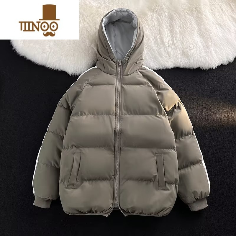 YANXU冬季羽绒棉服外套男痞风宽松保暖学生面包服连帽棉袄休闲棉衣高清大图