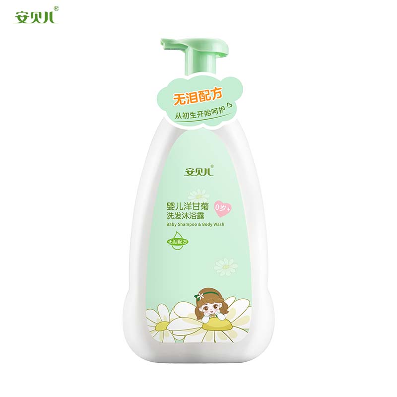 安贝儿婴儿洋甘菊纯露洗发沐浴露1000ml 大瓶装儿童洗发水沐浴露二合一1000ml 新生婴儿宝宝洗发沐浴露