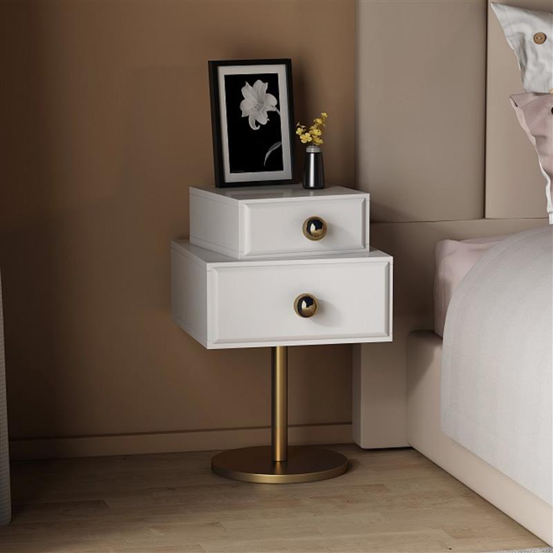 床头柜简约现代轻奢北欧风格ins网红床边卧室创意个性白色设计师