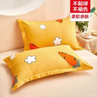 南极人枕套枕头套双人单人学生宿舍枕芯套48x74cm一对拍2 枕套48*74cm一只装不褪色 萝卜黄