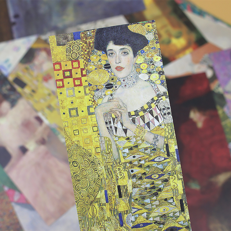 [正版]KLIMT克里姆特9张 创意艺术书签 纸质油画书签 大师名画文化创意纸质书签高清大图