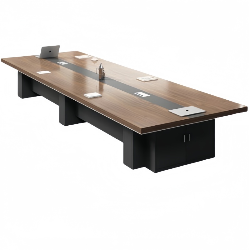 攸形长条洽谈桌7000*1600*750mm张高清大图