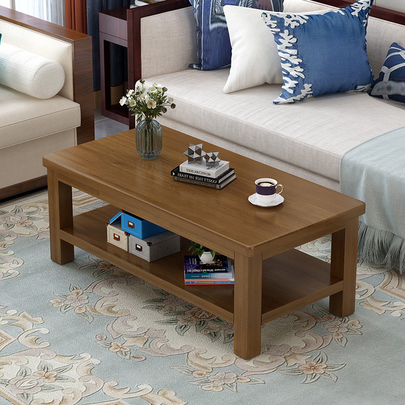 寻木匠小茶几简约现代双层实木客厅小户型创意简易桌子原木飘窗长方形