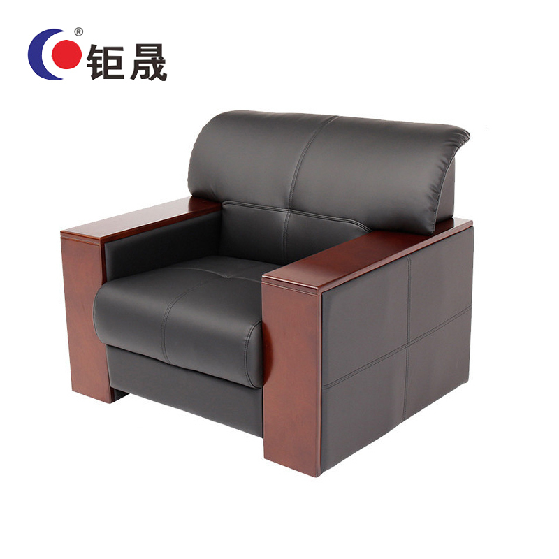 钜晟沙发商务接待西皮沙发组合3+1+茶几JS-6017H