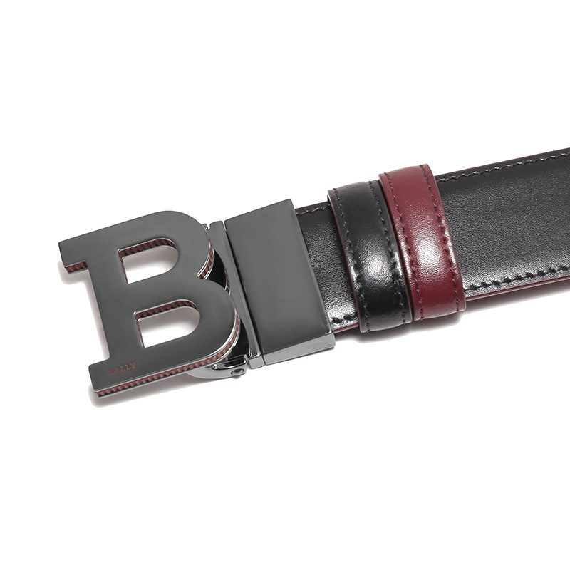 巴利bally男士牛皮b字搭扣可裁剪双面旋转皮带腰带bbuckle35tx