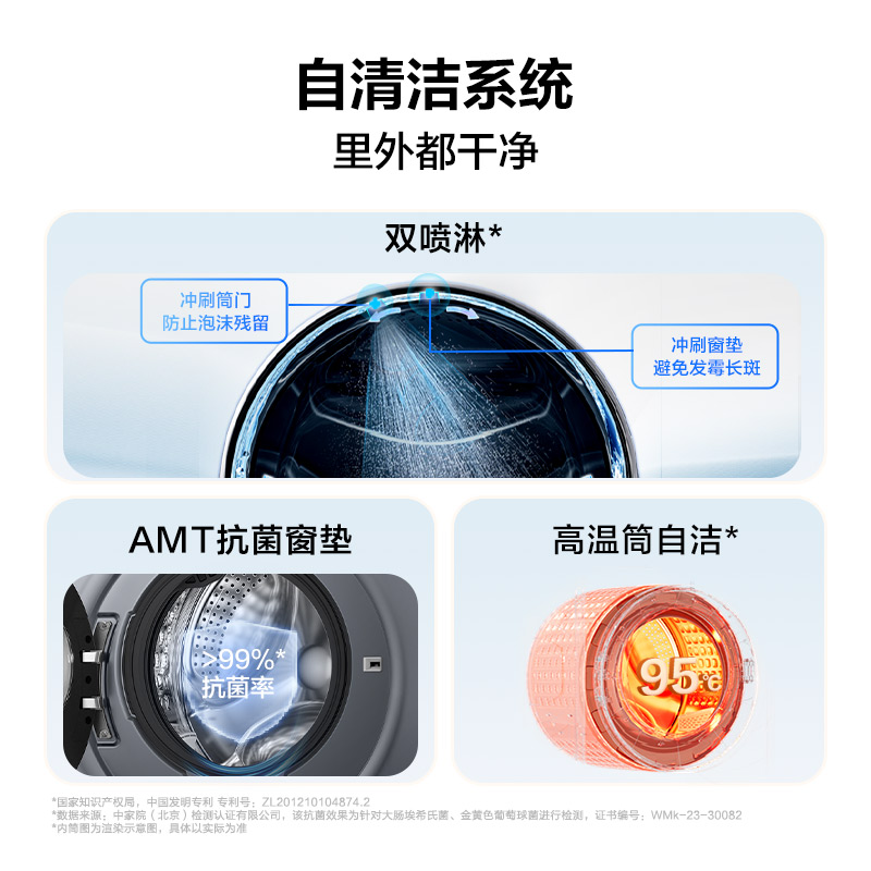海尔(Haier)初色系列 10公斤 变频 滚筒洗衣机 洗烘一体机 六维减震 超薄机身 XQG100-H20D1高清大图