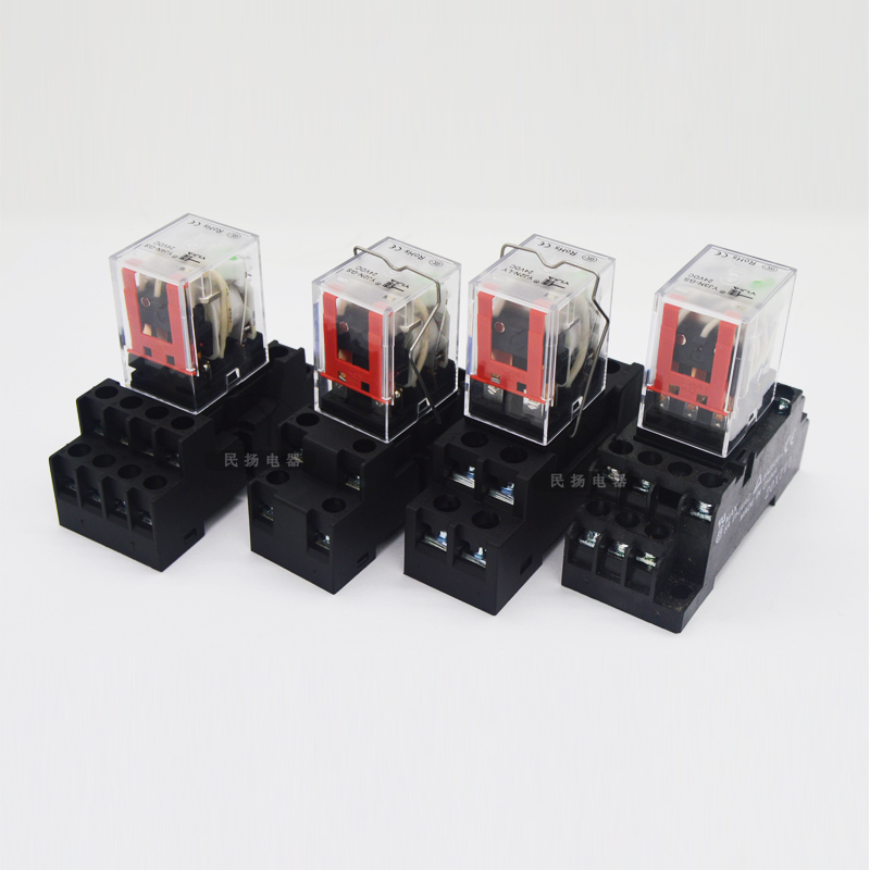 小8脚5a yj2n-gs 直流dc12v 小型中间继电器电磁8脚14脚hh52p my2 ly2