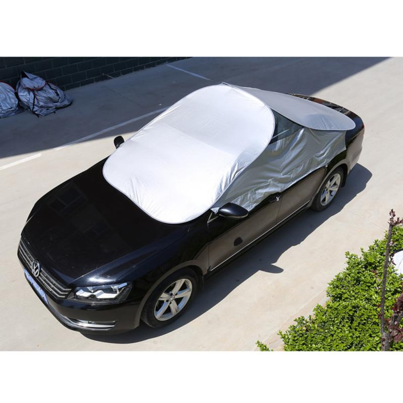 敬平汽车车衣车罩防晒防雨汽车折叠半罩夏季遮阳档隔热防尘车用品通用