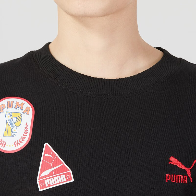 彪马(PUMA)男装女装 2023春季运动服时尚舒适透气圆领半袖短袖T恤衫 623251-01