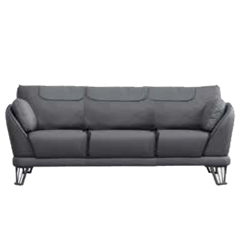 优百丽 F-1823 办公室沙发 办公家具 会客接待 现代简约家具 颜色尺寸可定制 三人位（灰色西皮，砂岩脚）