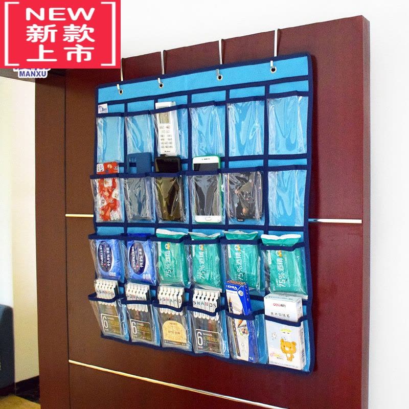可莉允36格透明挂袋幼儿园接送卡袋手机挂袋饰品收纳袋宿舍门墙整理袋图片