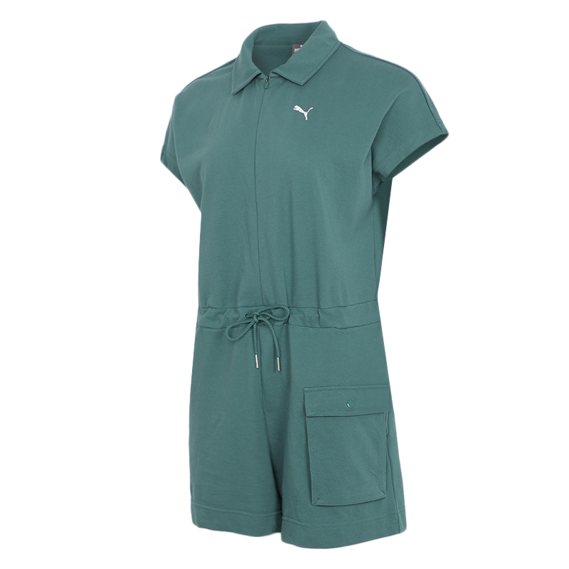 PUMA彪马女套装2021夏季新款连衣裤短袖抽绳短裤运动服532849