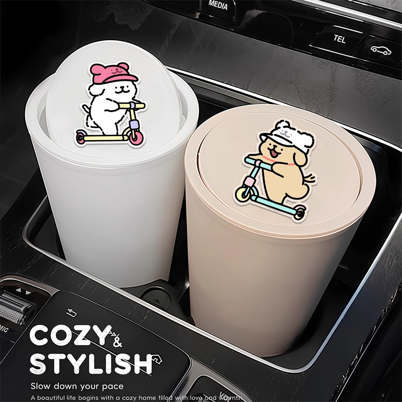 chanyoung 汽车垃圾桶水杯槽创意可爱卡通车载置物桶收纳垃圾 个高清大图