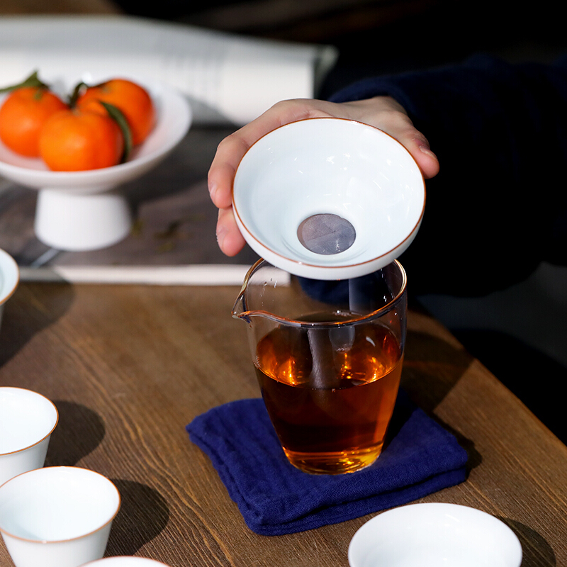 博为 旅行茶具套装便携包式茶壶户外车载茶壶茶杯快客杯一壶四杯 羽滢(青白)旅行茶具