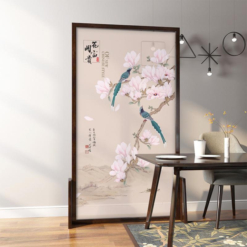 森美人新中式屏风 隔断 客厅简约现代玄关木质布艺卧室遮挡家用移动古典高清大图