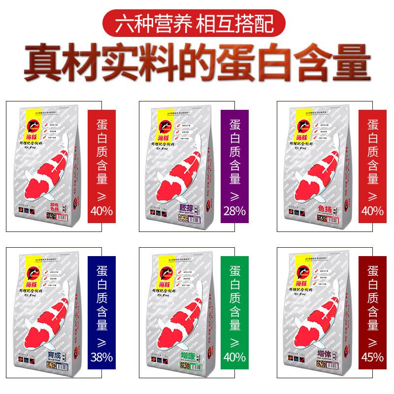 锦鲤金鱼饲料育成色扬增体增色锦鲤鱼食颗粒锦鲤饲料不浑水图片