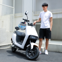 绿源电动车SOC版欧疆72v电瓶车MHN6男女士双人高速长跑电动摩托车 白色