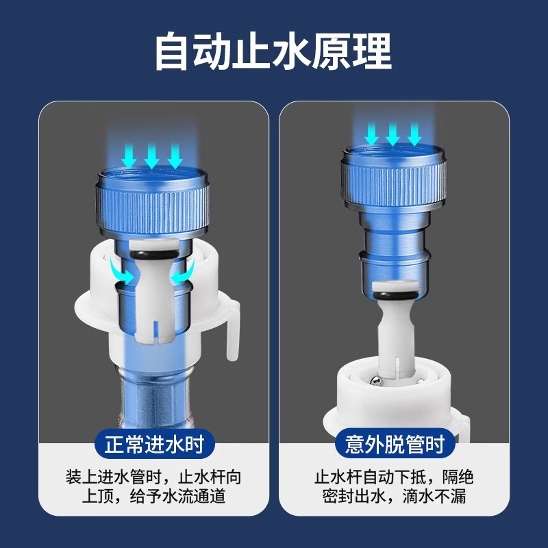 潜水艇洗衣机水龙头全铜万向角阀枪灰色46分通用全自动止水嘴家用360旋转小空间安装MF003W