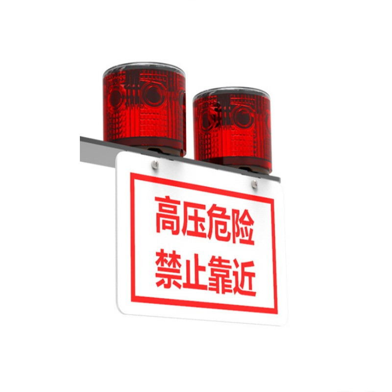 明特佳 电杆双头太阳能警报器 JR2703C 2W 20闪/分钟 LED 供电方式:电池 IP67 续航≥48h 黑色高清大图