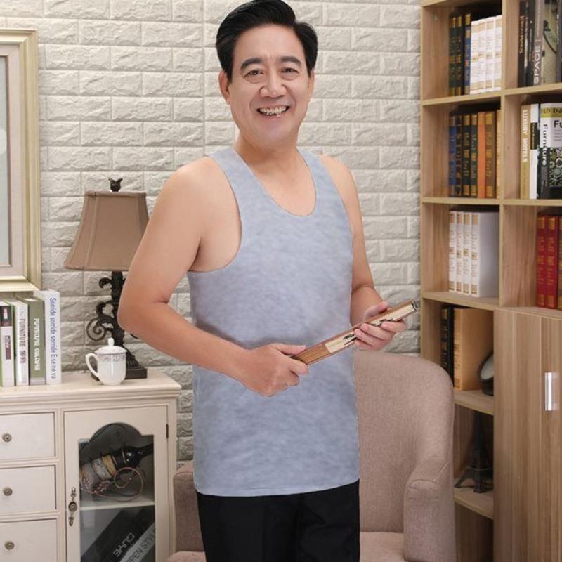 老头衫中老年纯棉背心夏季男士宽松汗衫全棉吸汗大码背心圆领短袖