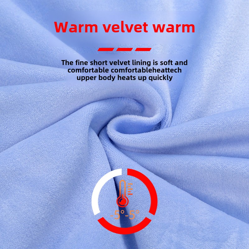 啄木鸟冬季加绒加厚保暖衬衫男商务休闲浅蓝色印花时尚保暖衬衣闲高清大图