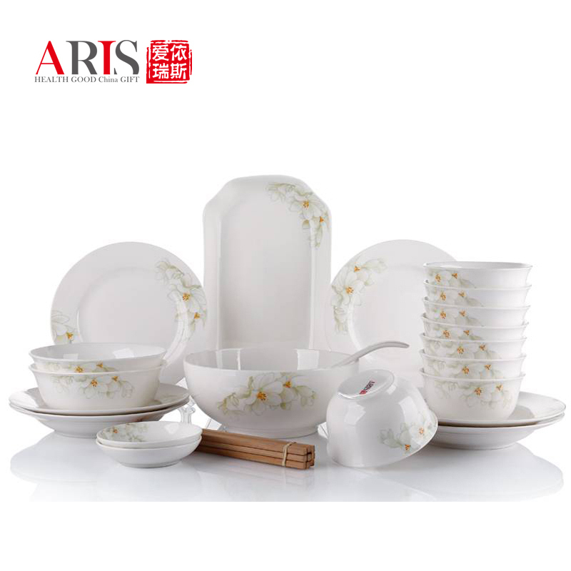 爱依瑞斯白玉兰39头陶瓷餐具AS-D3901H