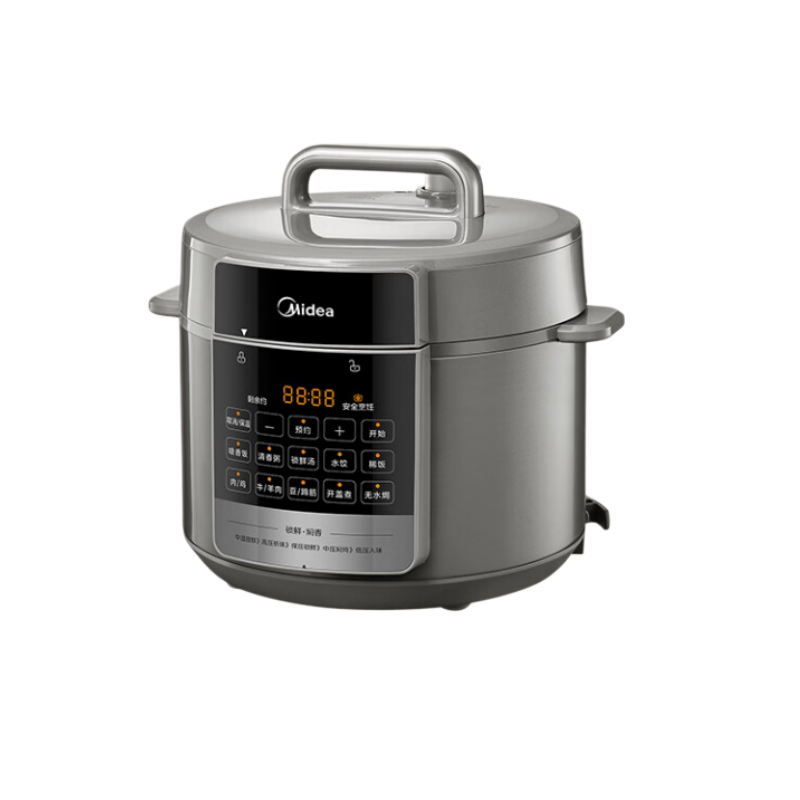 美的(Midea) MY-E6910 电压力锅 6L 家用电锅全自动智能预约饭煲无水焗双胆开盖火锅 高压锅