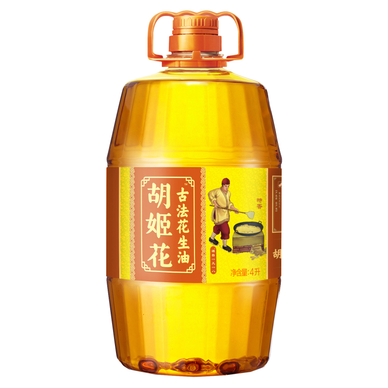 胡姬花古法花生油4L*4瓶,整箱发货