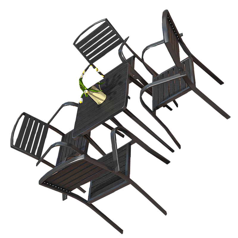 汐户外桌一桌四椅套高清大图