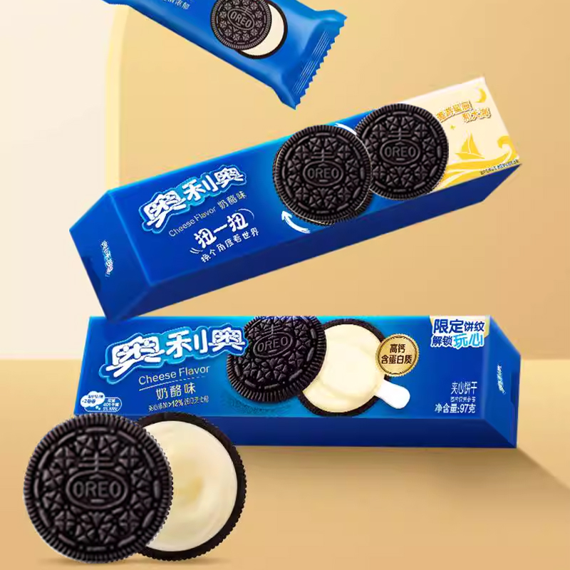 奥利奥奶酪味夹心饼干97g*3盒 休闲零食独立小包装下午茶早餐儿童高清大图
