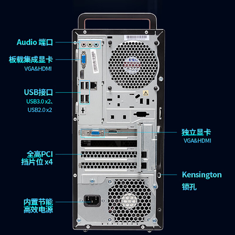 联想(Lenovo)开天M630Z国产办公台式升级兆芯KX-U6780A/16G/512G+2T/2G/试用版+23.8高清大图