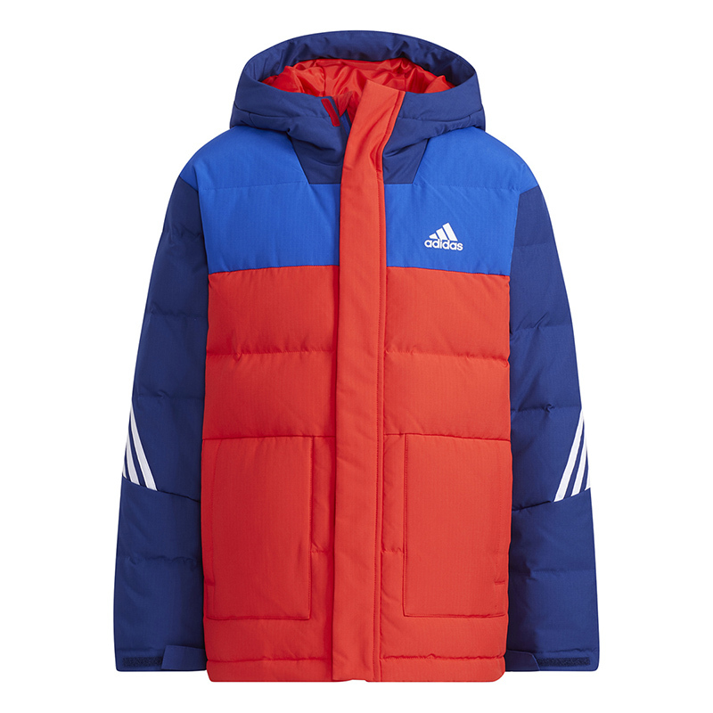 Adidas 阿迪达斯冬季新款连帽拼色大童保暖运动羽绒服 H45040