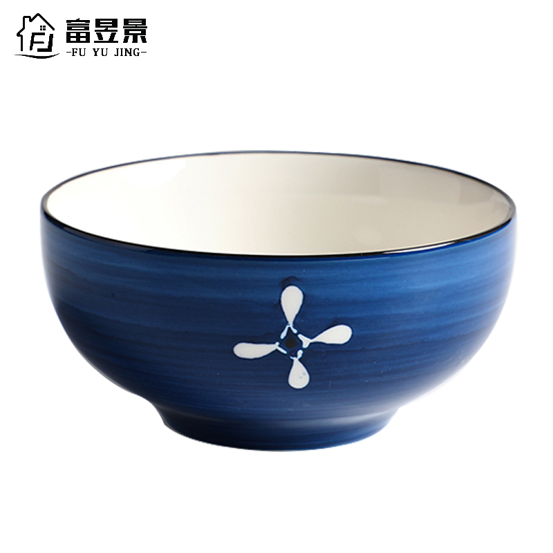 富昱景 日式和风餐具陶瓷家用创意饭碗吃面碗沙拉碗7寸高清大图