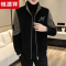 恒源祥秋冬季加厚毛呢子立领夹克男短款加棉高端男士休闲大衣外套