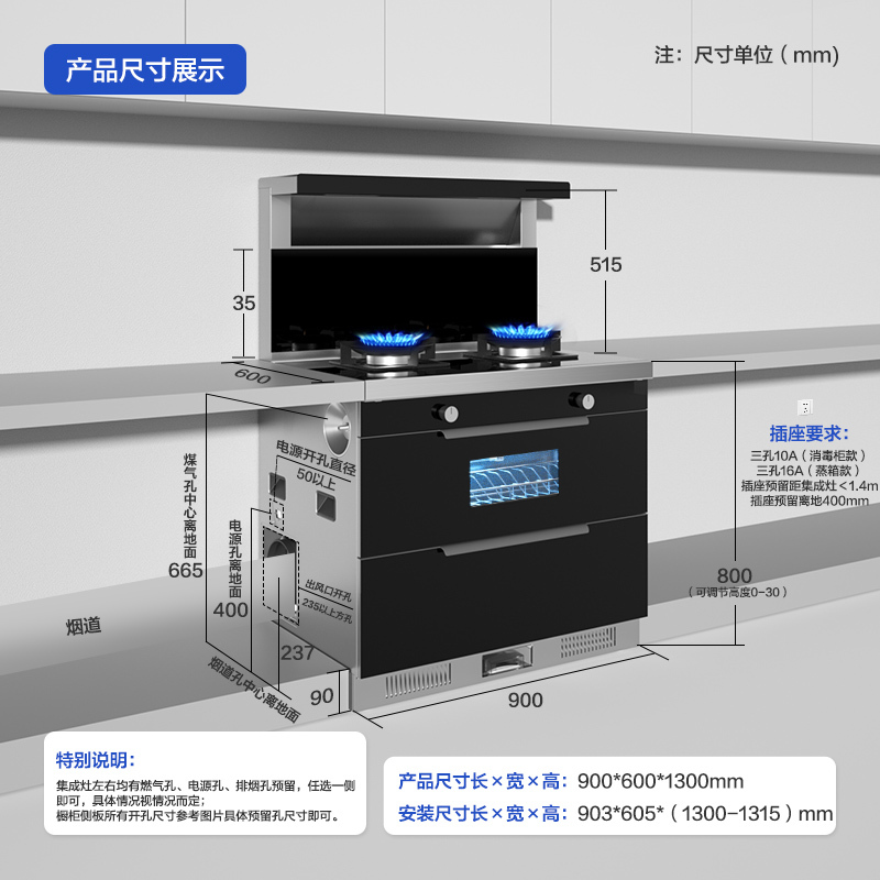 老板集团/名气二星消毒柜款集成灶FX12X天然气