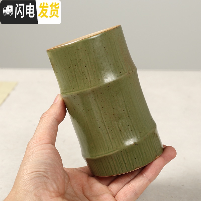 三维工匠新创意笔筒 青瓷竹节笔简 毛笔文房四宝书案摆件 笔筒收纳盒多功能笔筒高清大图