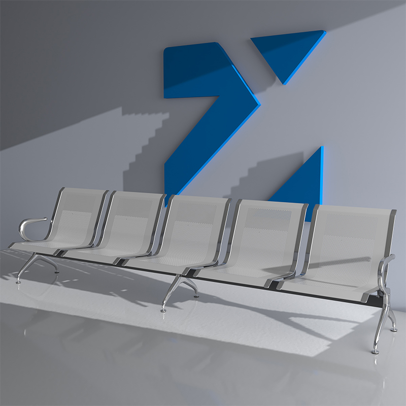 臻远 ZY-JCY-05 连排椅机场椅公共座椅医院等候椅 银色机场椅五人位高清大图