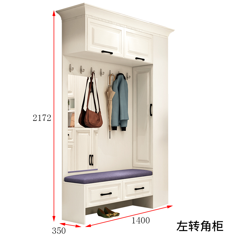 森美人北欧式鞋柜厅柜衣帽柜简约现代转角储物衣柜客厅隔断玄关柜组合高清大图