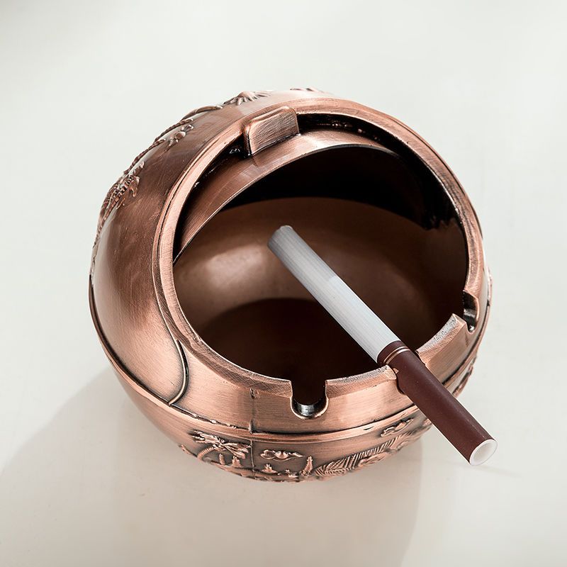 防风耐摔金属烟灰缸欧式复古大号烟灰缸家用创意客厅烟灰缸