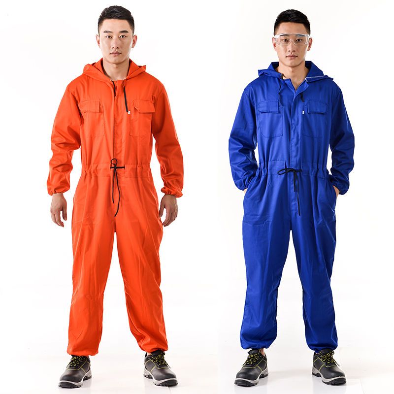 劳保工作服连体服套装男女汽修喷漆迷彩服厚薄款耐磨耐脏牛仔布棉