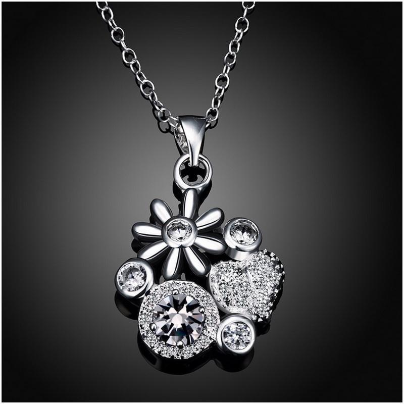 N095 Women Silver Necklace日韩款时尚镀银坠锁骨链女饰品礼物送女朋友七夕情人节礼物