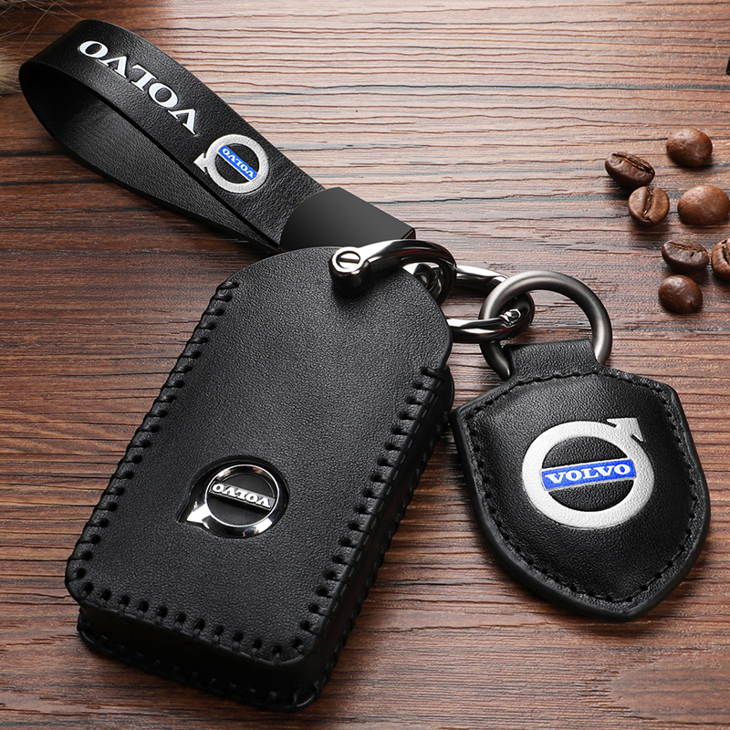 佩驰沃尔沃真皮车钥匙套2021款xc60s90xc90s60lxc40v40高档车钥匙包绳